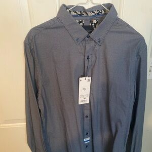 Mens dress shirt navy and white